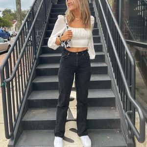 Zara Wide Leg Jeans in Black